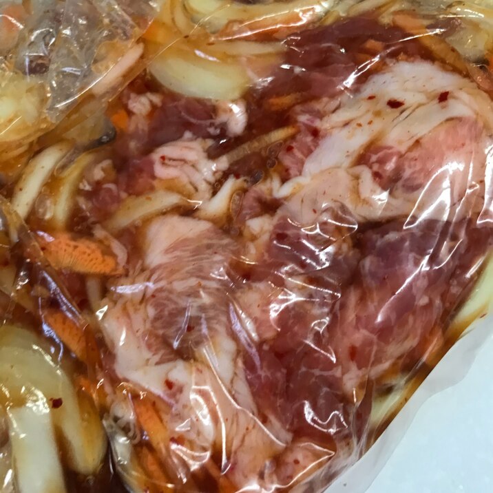 玉ねぎ人参の豚肉プルコギ作り置き